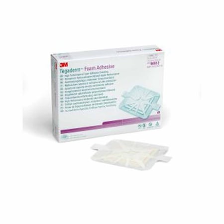 3M Tegaderm Foam Dressing 5-5/8 X 5-5/8 Inch With Border Film Backing Acrylic Adhesive Square Sterile, 40PK 90612